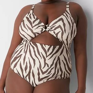 No-Wire Cut-Out Swim One-Piece